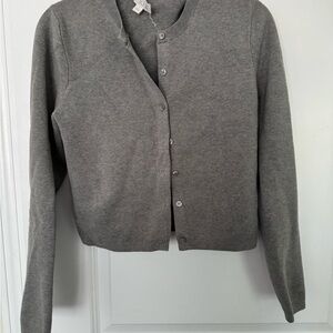 J. Crew Gray Cropped Cardigan